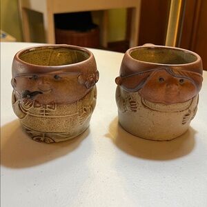 Vintage Character “Ugly Face” Peasant CCCC Mugs